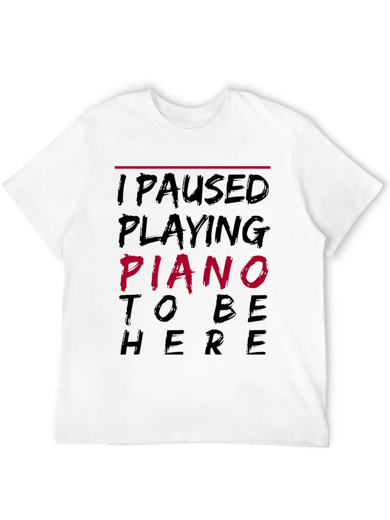 Piano Fortepiano Keyboard Classic Teacher Gift Unisex Short Sleeve Soft Cotton T-Shirt – Casual Everyday Wear