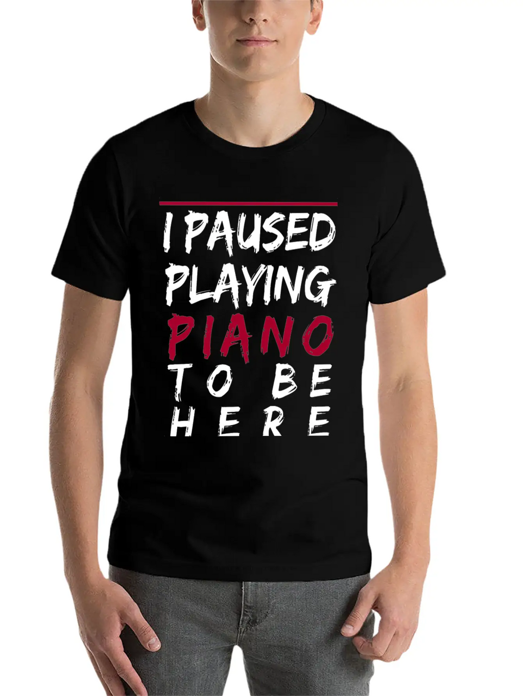 Piano Fortepiano Keyboard Classic Teacher Gift Unisex Short Sleeve Soft Cotton T-Shirt – Casual Everyday Wear