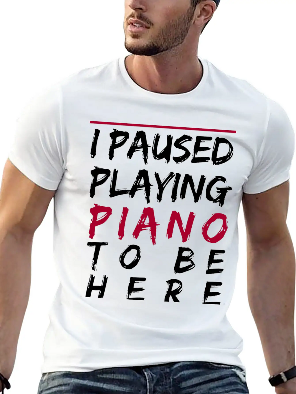 Piano Fortepiano Keyboard Classic Teacher Gift Unisex Short Sleeve Soft Cotton T-Shirt – Casual Everyday Wear