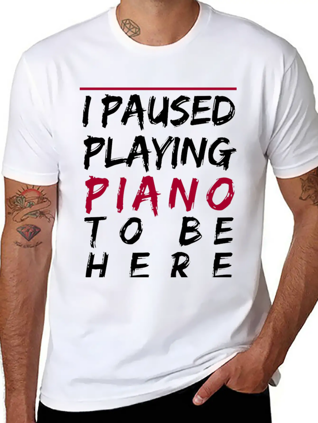 Piano Fortepiano Keyboard Classic Teacher Gift Unisex Short Sleeve Soft Cotton T-Shirt – Casual Everyday Wear