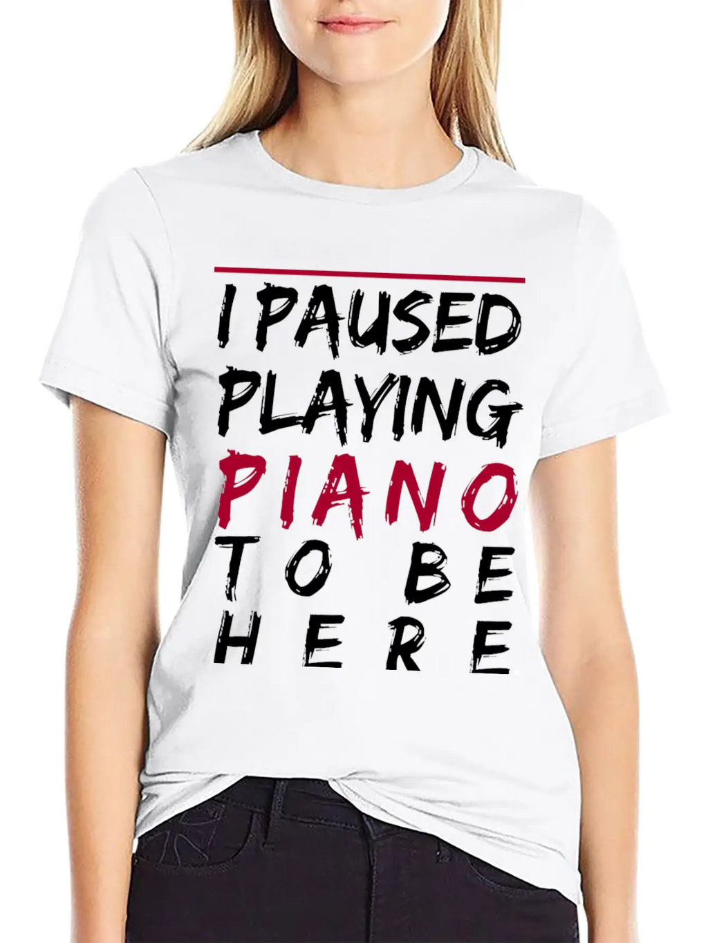 Piano Fortepiano Keyboard Classic Teacher Gift Unisex Short Sleeve Soft Cotton T-Shirt – Casual Everyday Wear