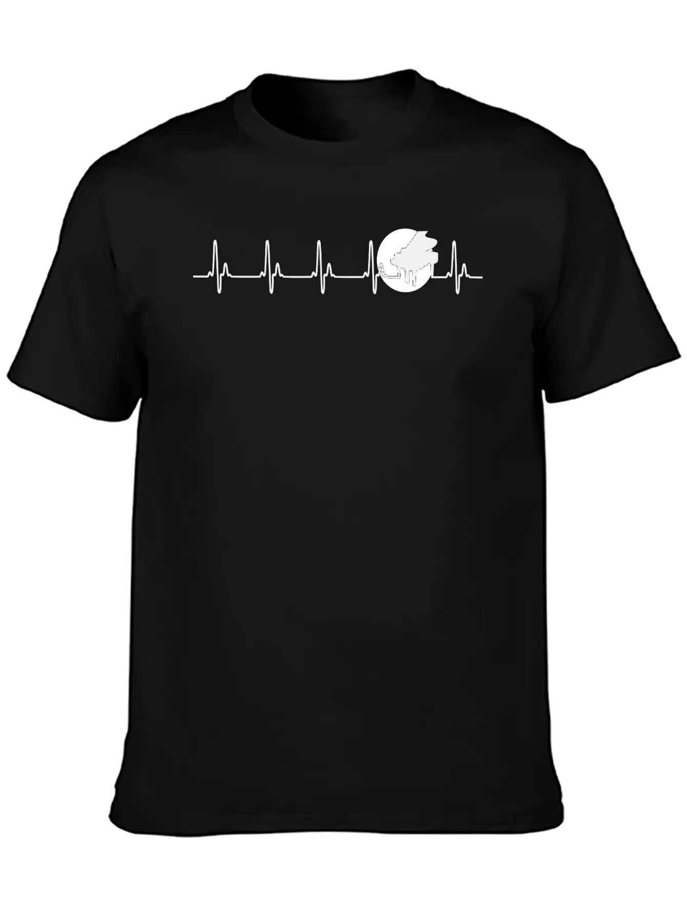 Piano Heart Piano Pulse Music Love Pianist Music Unisex Casual T-Shirt – Clean Design For Daily Comfort