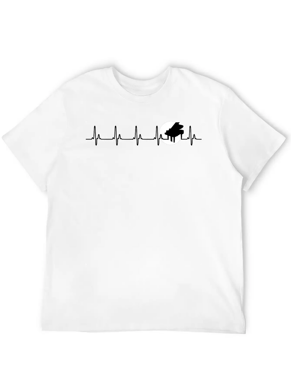 Piano Heart Piano Pulse Music Love Pianist Music Unisex Casual T-Shirt – Clean Design For Daily Comfort