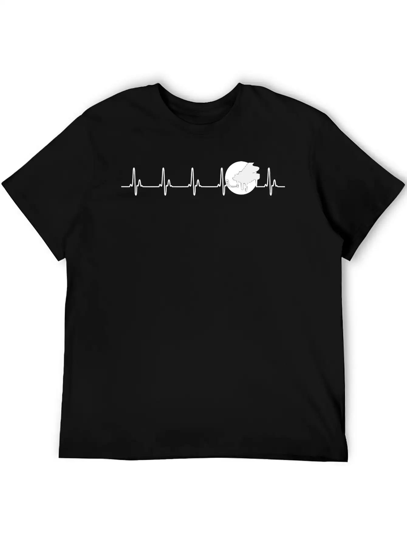 Piano Heart Piano Pulse Music Love Pianist Music Unisex Casual T-Shirt – Clean Design For Daily Comfort