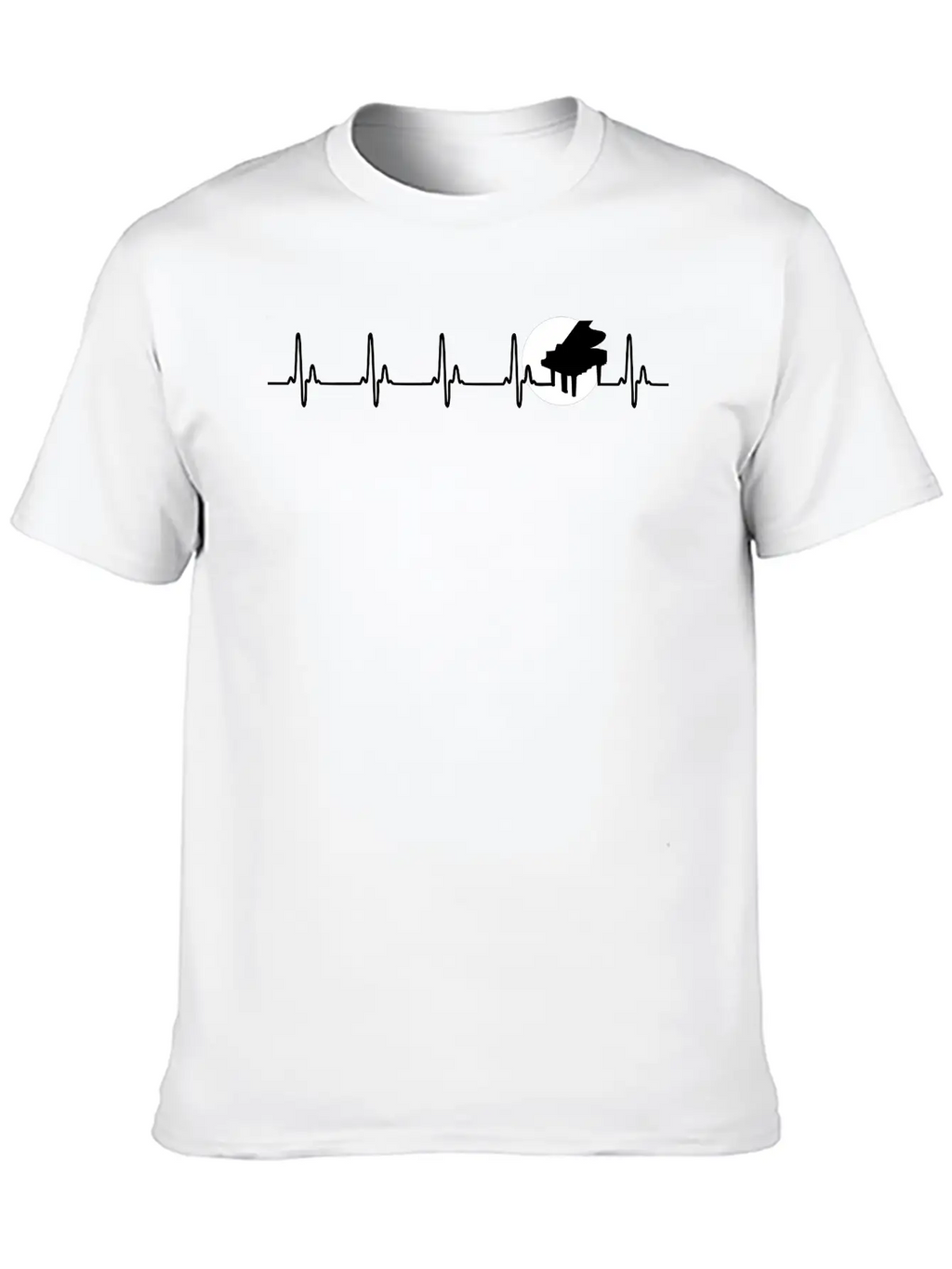 Piano Heart Piano Pulse Music Love Pianist Music Unisex Casual T-Shirt – Clean Design For Daily Comfort