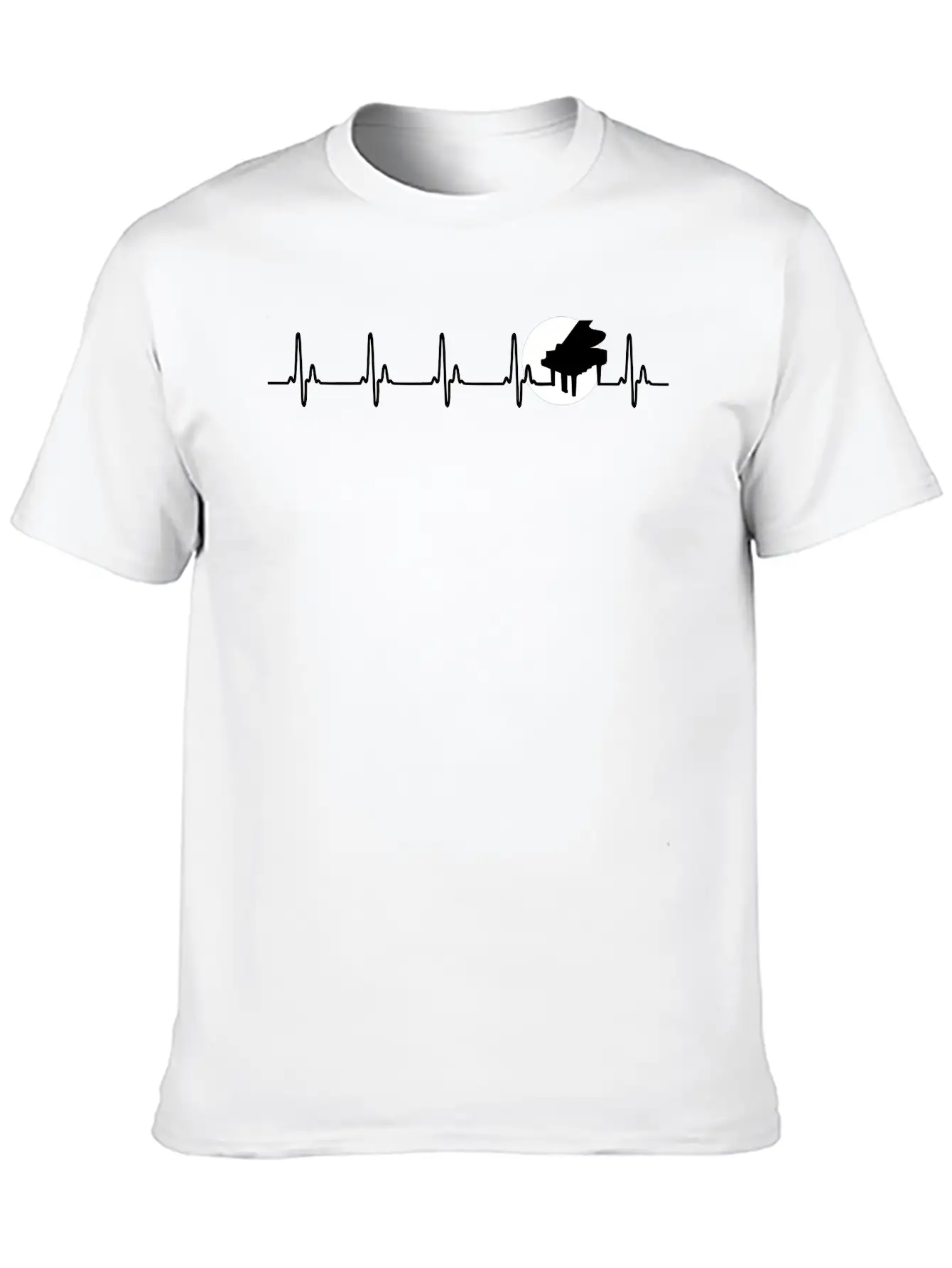 Piano Heart Piano Pulse Music Love Pianist Music Unisex Casual T-Shirt – Clean Design For Daily Comfort