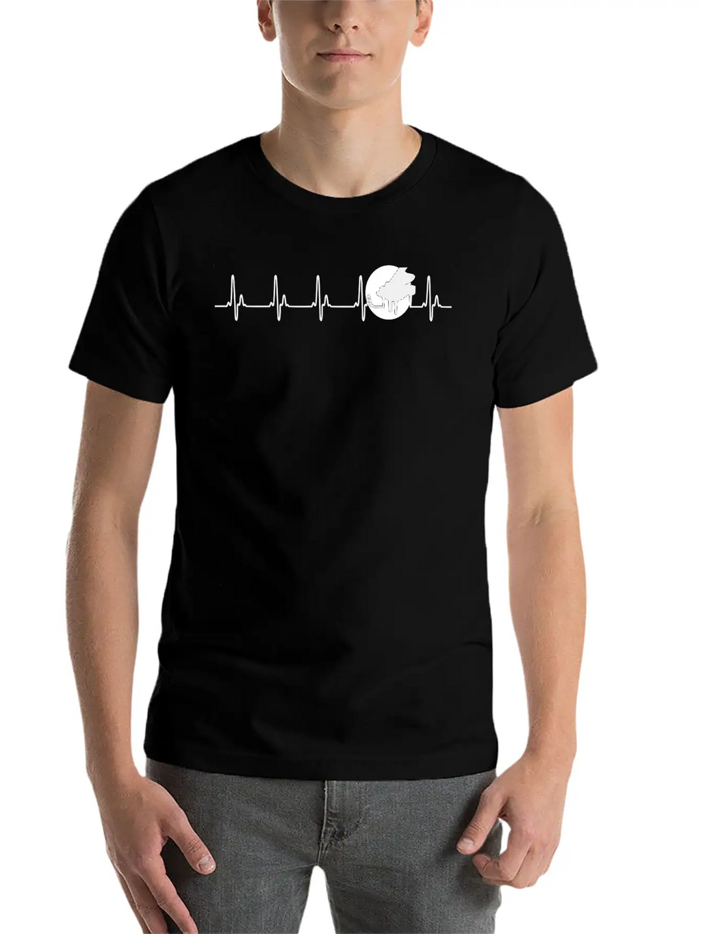 Piano Heart Piano Pulse Music Love Pianist Music Unisex Casual T-Shirt – Clean Design For Daily Comfort