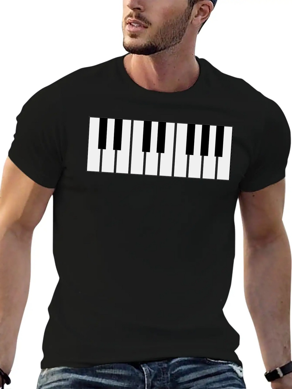 Piano Keyboard Unisex Casual T-Shirt – Clean Design For Daily Comfort