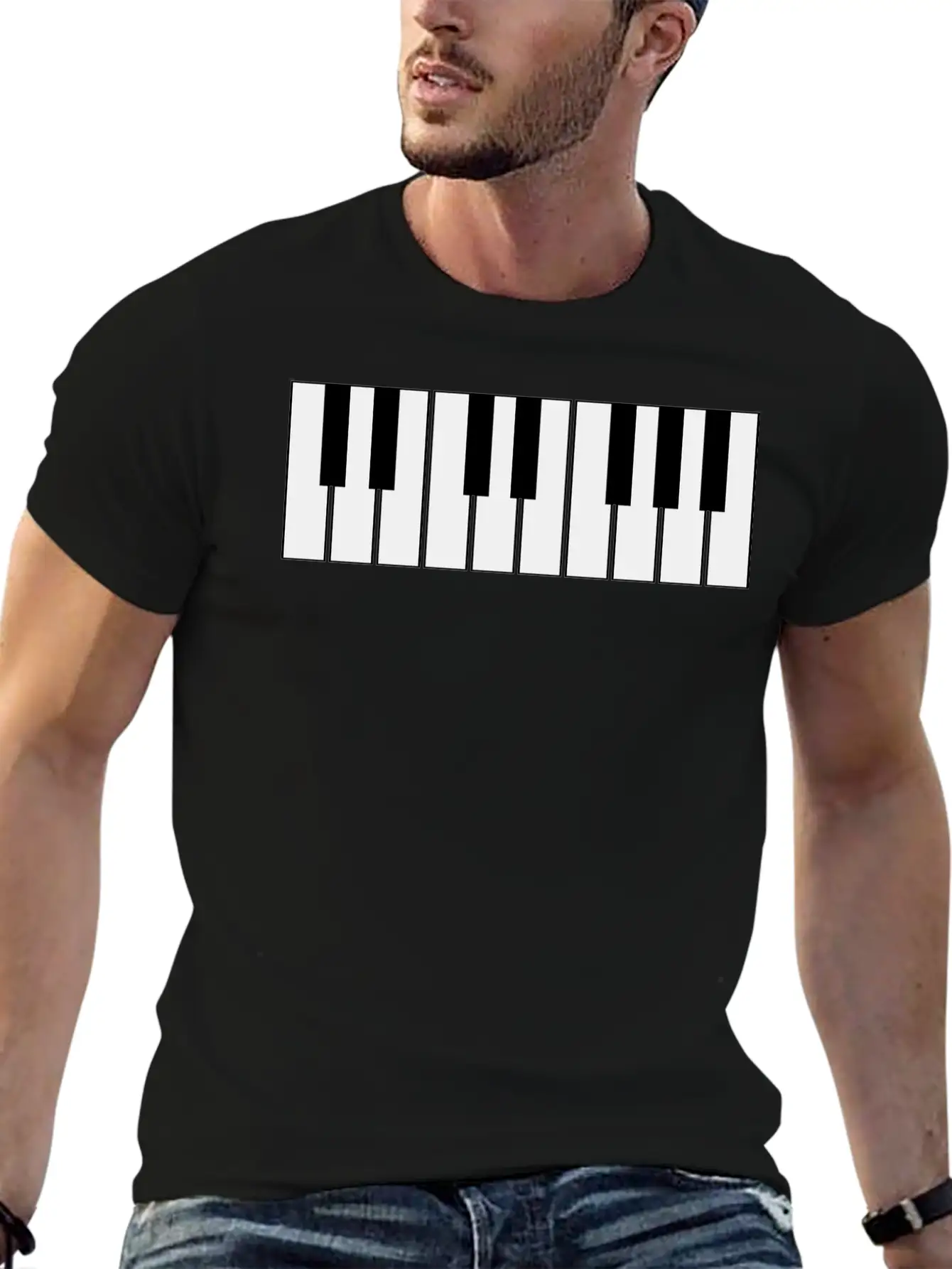 Piano Keyboard Unisex Casual T-Shirt – Clean Design For Daily Comfort
