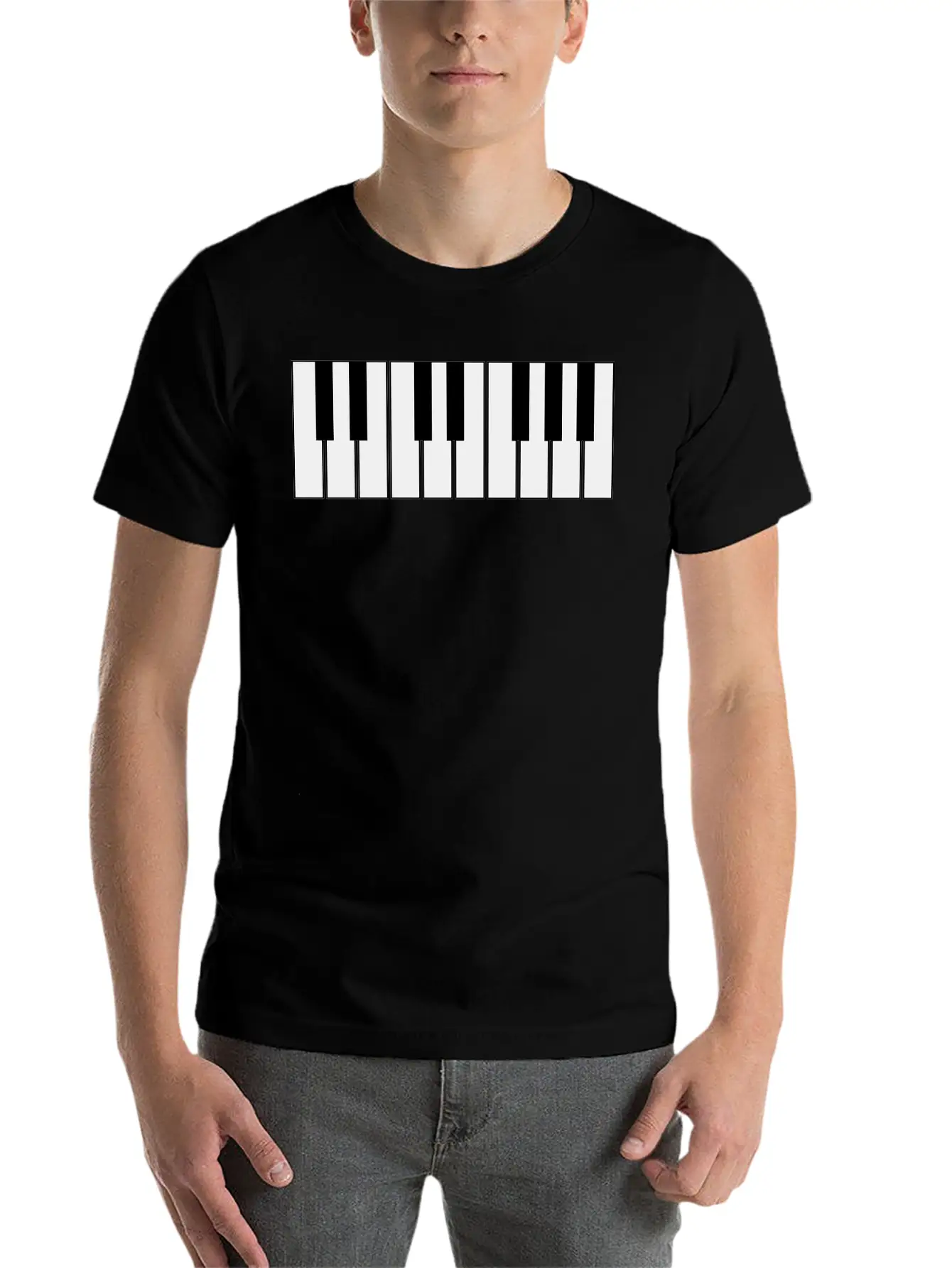 Piano Keyboard Unisex Casual T-Shirt – Clean Design For Daily Comfort