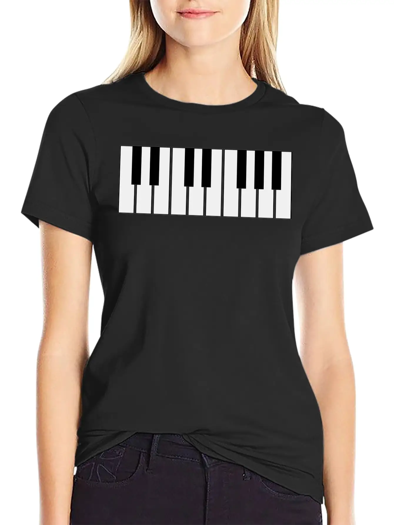 Piano Keyboard Unisex Casual T-Shirt – Clean Design For Daily Comfort