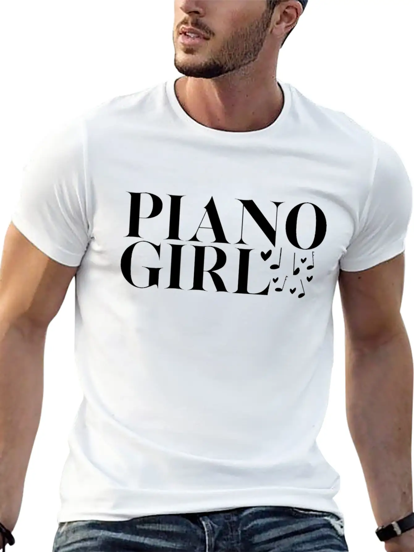 Piano Pianist Girl Unisex Casual T-Shirt – Clean Design For Daily Comfort