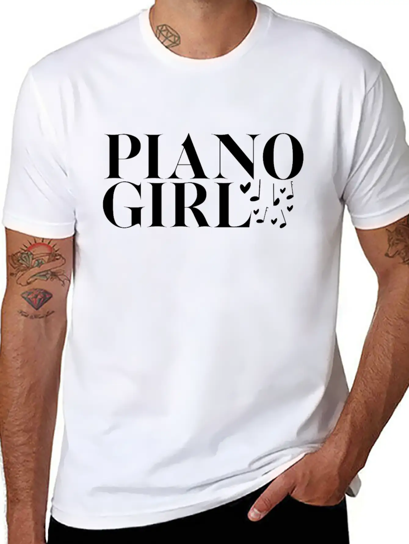 Piano Pianist Girl Unisex Casual T-Shirt – Clean Design For Daily Comfort