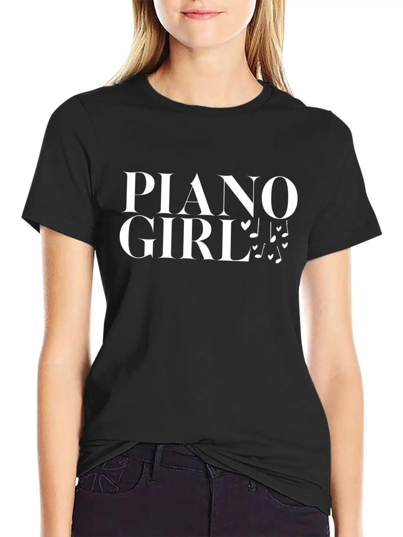 Piano Pianist Girl Unisex Casual T-Shirt – Clean Design For Daily Comfort