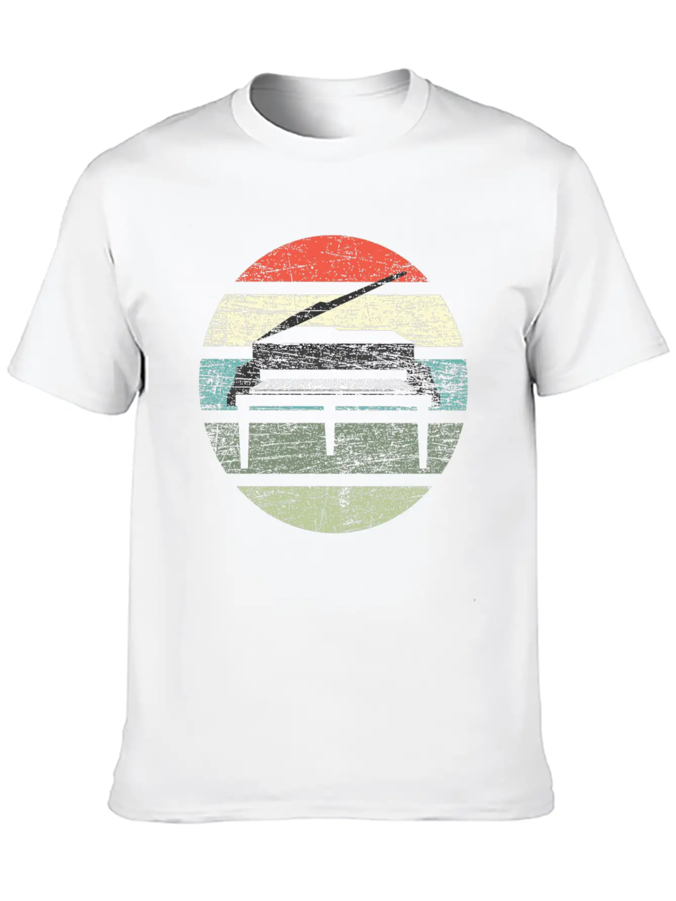 Piano Retro Unisex Casual T-Shirt – Clean Design For Daily Comfort