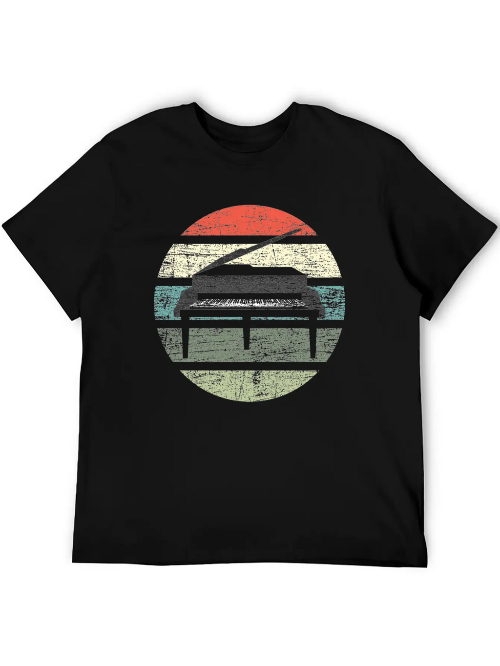 Piano Retro Unisex Casual T-Shirt – Clean Design For Daily Comfort