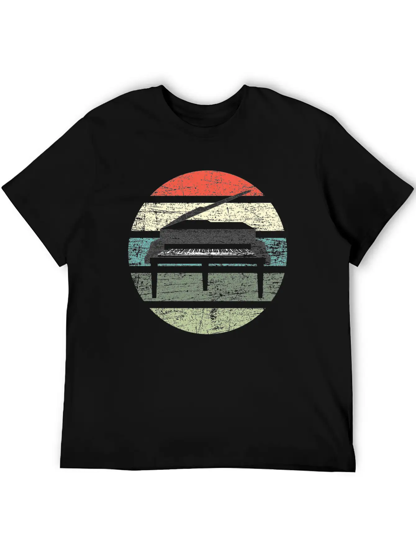 Piano Retro Unisex Casual T-Shirt – Clean Design For Daily Comfort