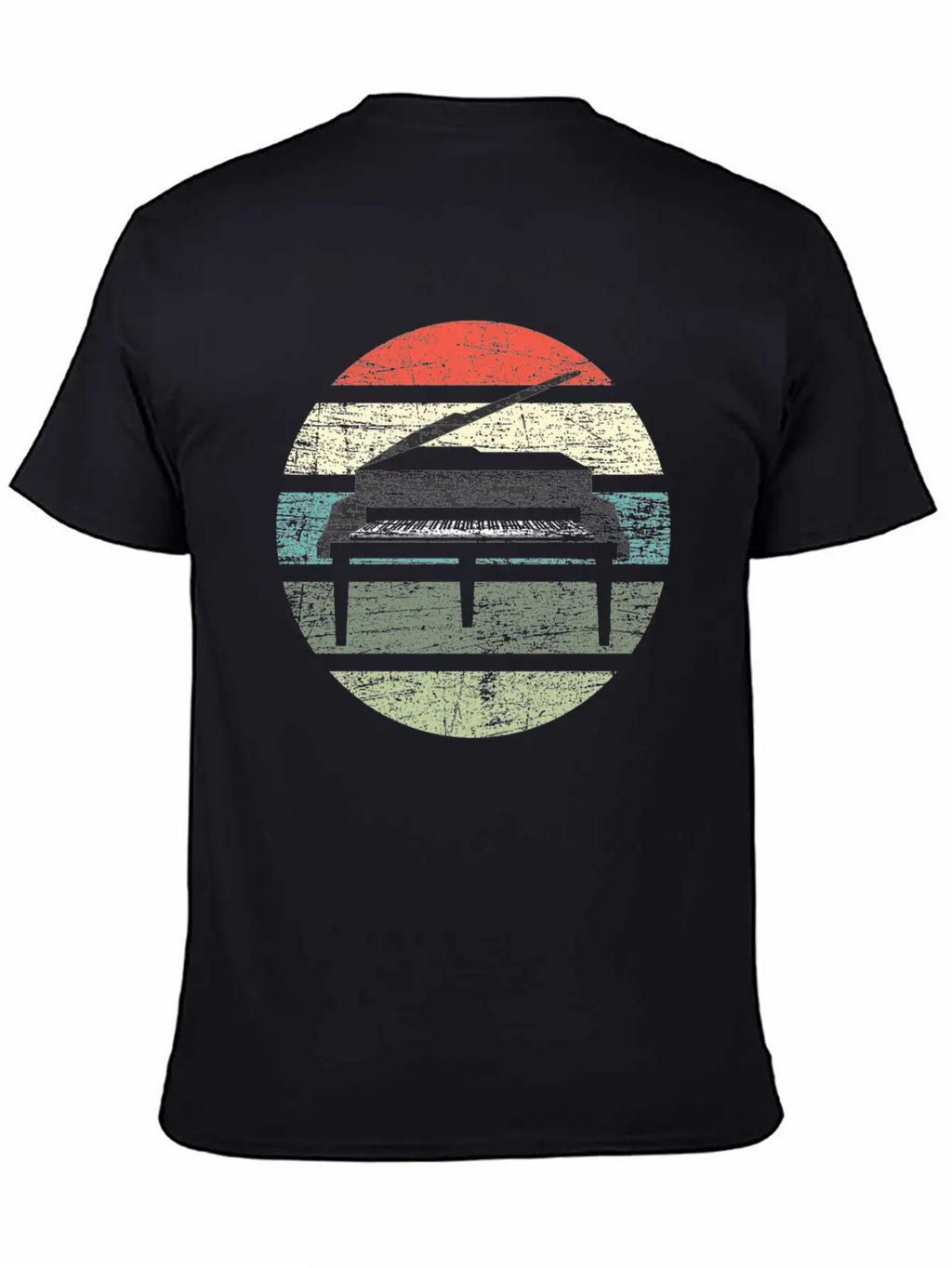 Piano Retro Unisex Casual T-Shirt – Clean Design For Daily Comfort