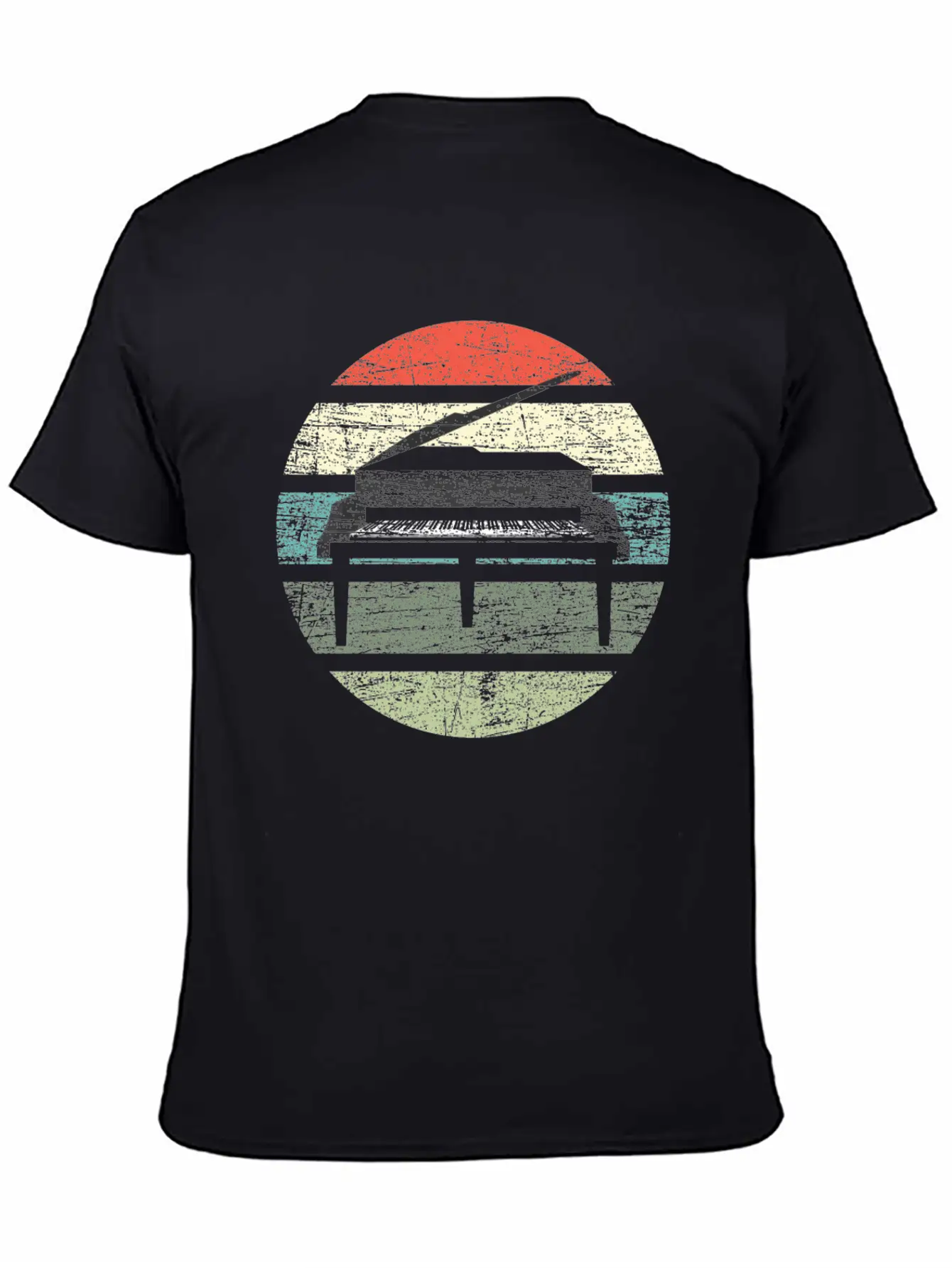 Piano Retro Unisex Casual T-Shirt – Clean Design For Daily Comfort