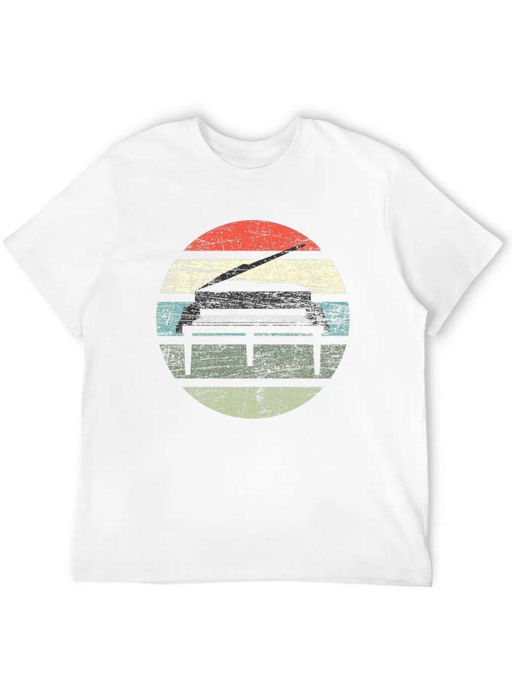 Piano Retro Unisex Casual T-Shirt – Clean Design For Daily Comfort