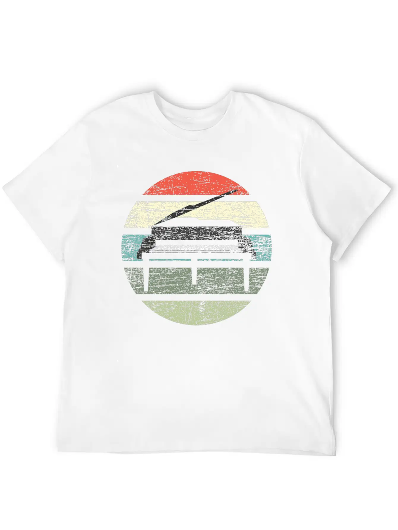 Piano Retro Unisex Casual T-Shirt – Clean Design For Daily Comfort