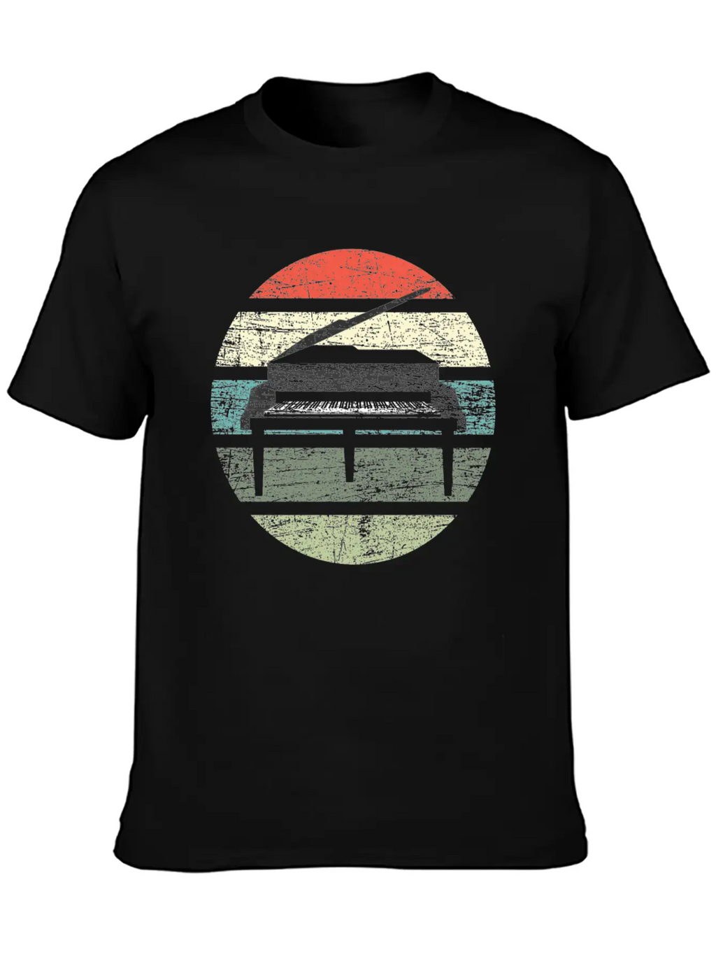 Piano Retro Unisex Casual T-Shirt – Clean Design For Daily Comfort