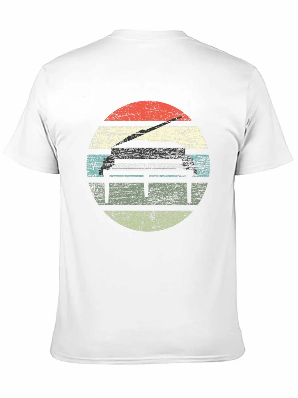 Piano Retro Unisex Casual T-Shirt – Clean Design For Daily Comfort