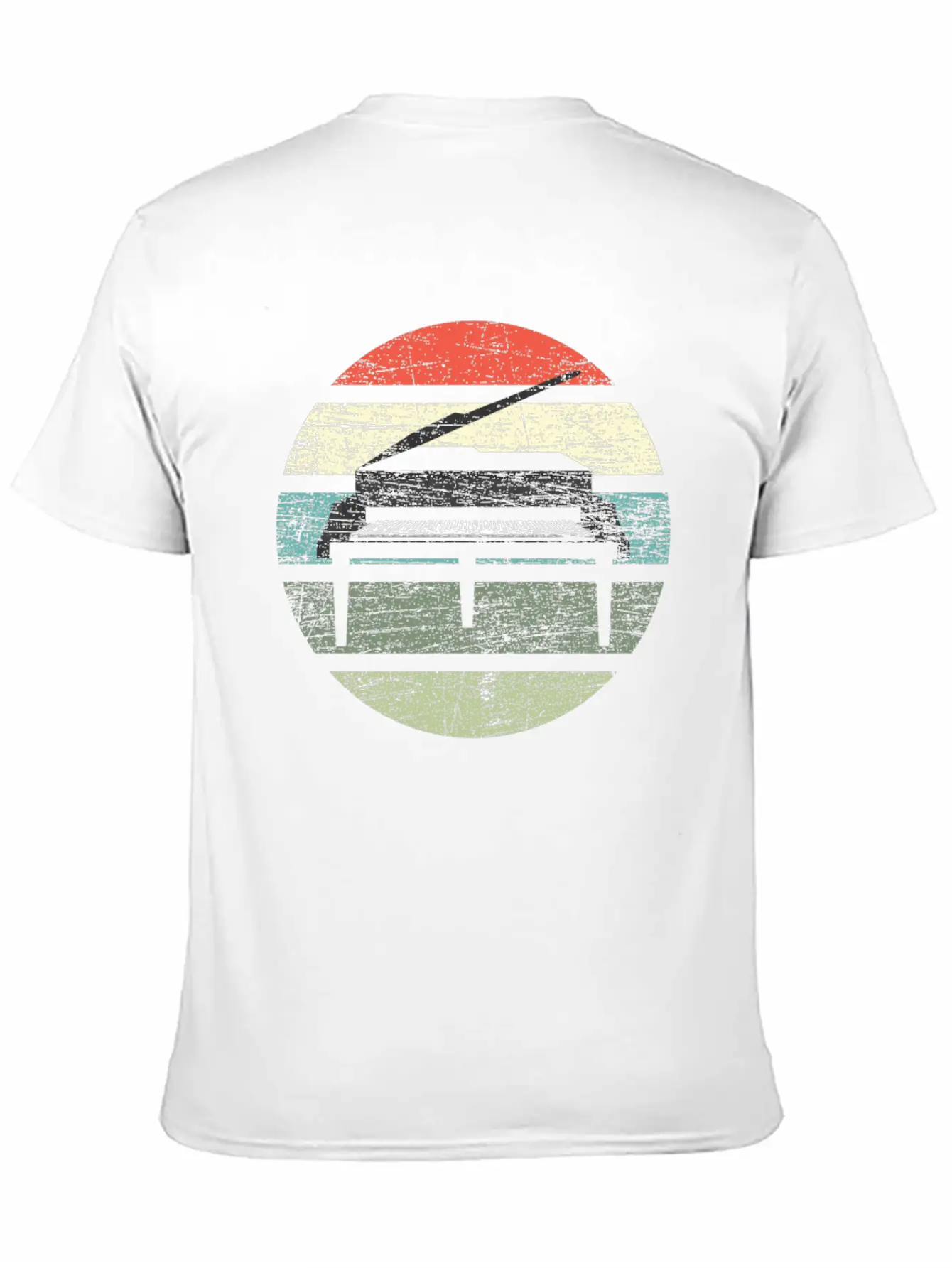 Piano Retro Unisex Casual T-Shirt – Clean Design For Daily Comfort