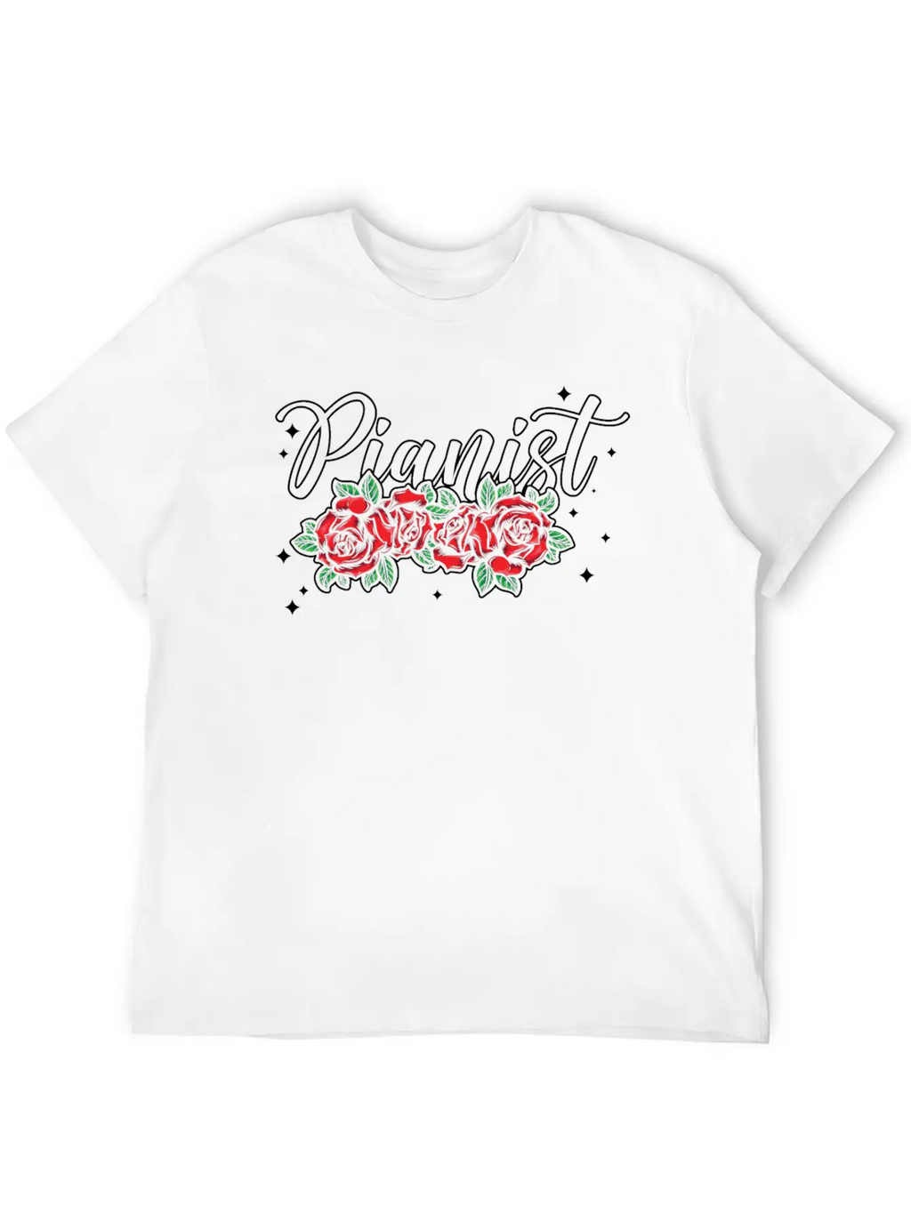 Piano Teacher Pianist Rose Flower Unisex Casual T-Shirt – Clean Design For Daily Comfort