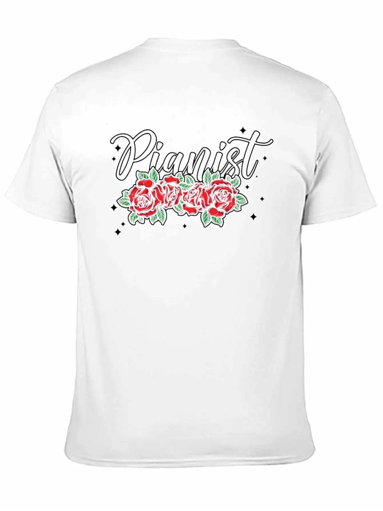 Piano Teacher Pianist Rose Flower Unisex Casual T-Shirt – Clean Design For Daily Comfort