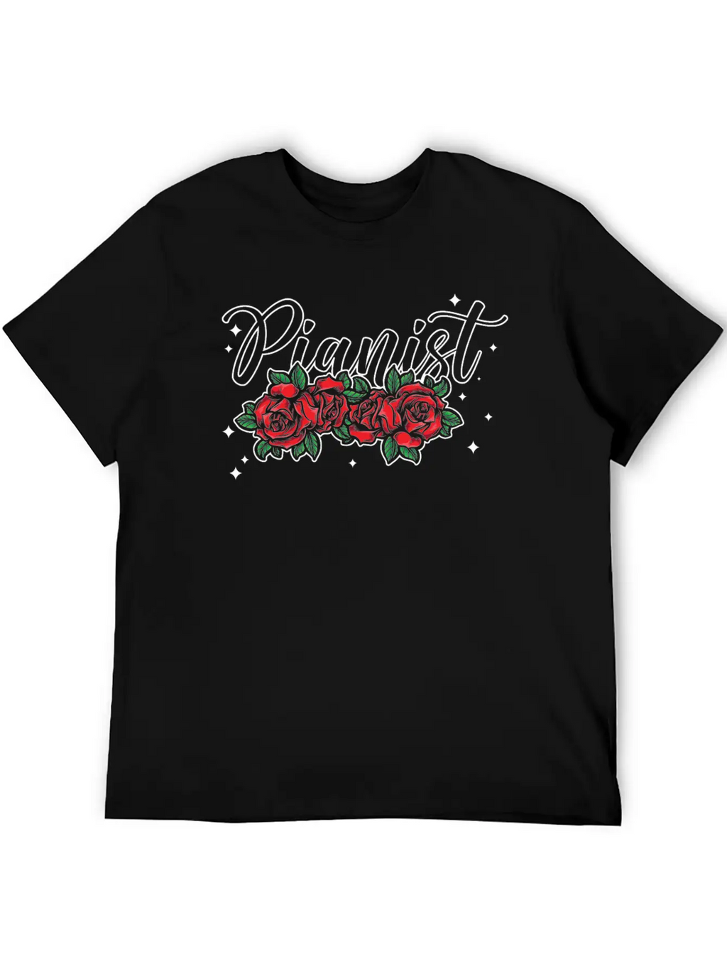 Piano Teacher Pianist Rose Flower Unisex Casual T-Shirt – Clean Design For Daily Comfort