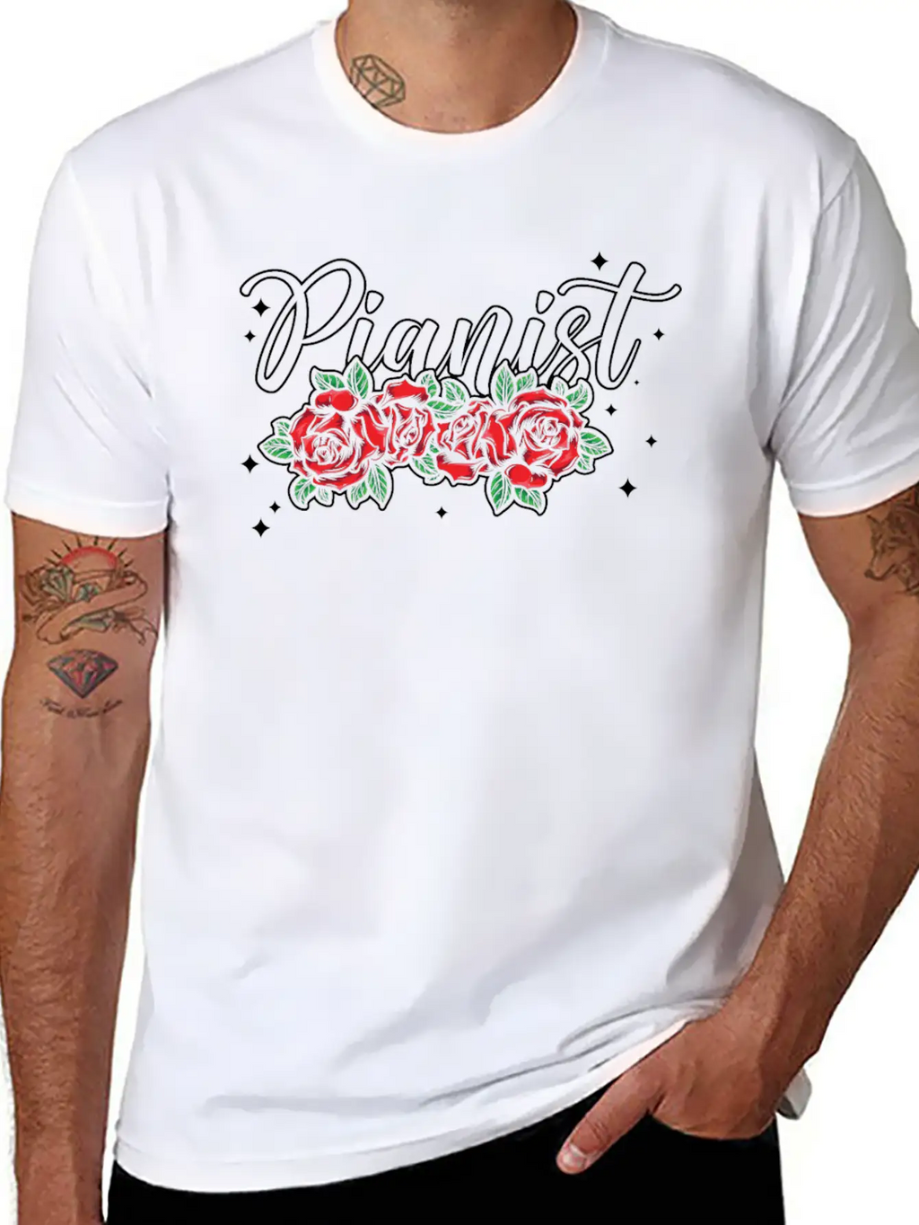Piano Teacher Pianist Rose Flower Unisex Casual T-Shirt – Clean Design For Daily Comfort
