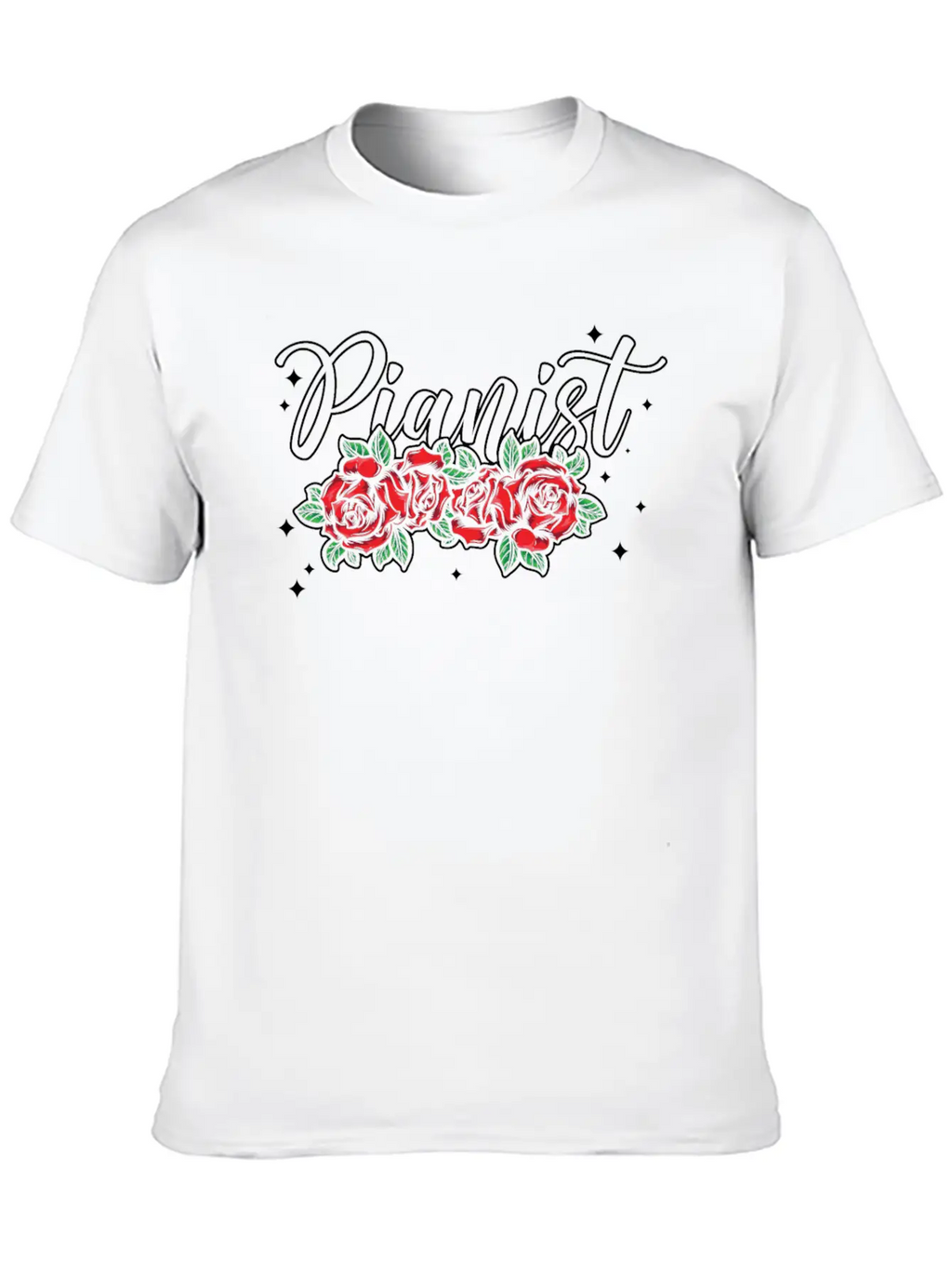 Piano Teacher Pianist Rose Flower Unisex Casual T-Shirt – Clean Design For Daily Comfort