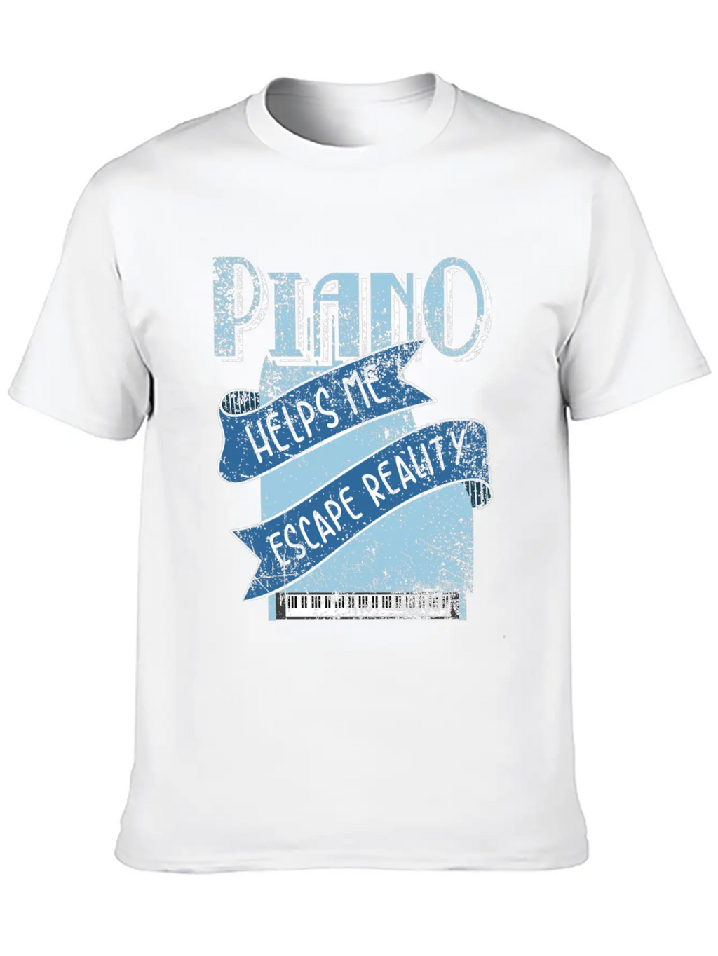 Piano Unisex Short Sleeve Soft Cotton T-Shirt – Casual Everyday Wear