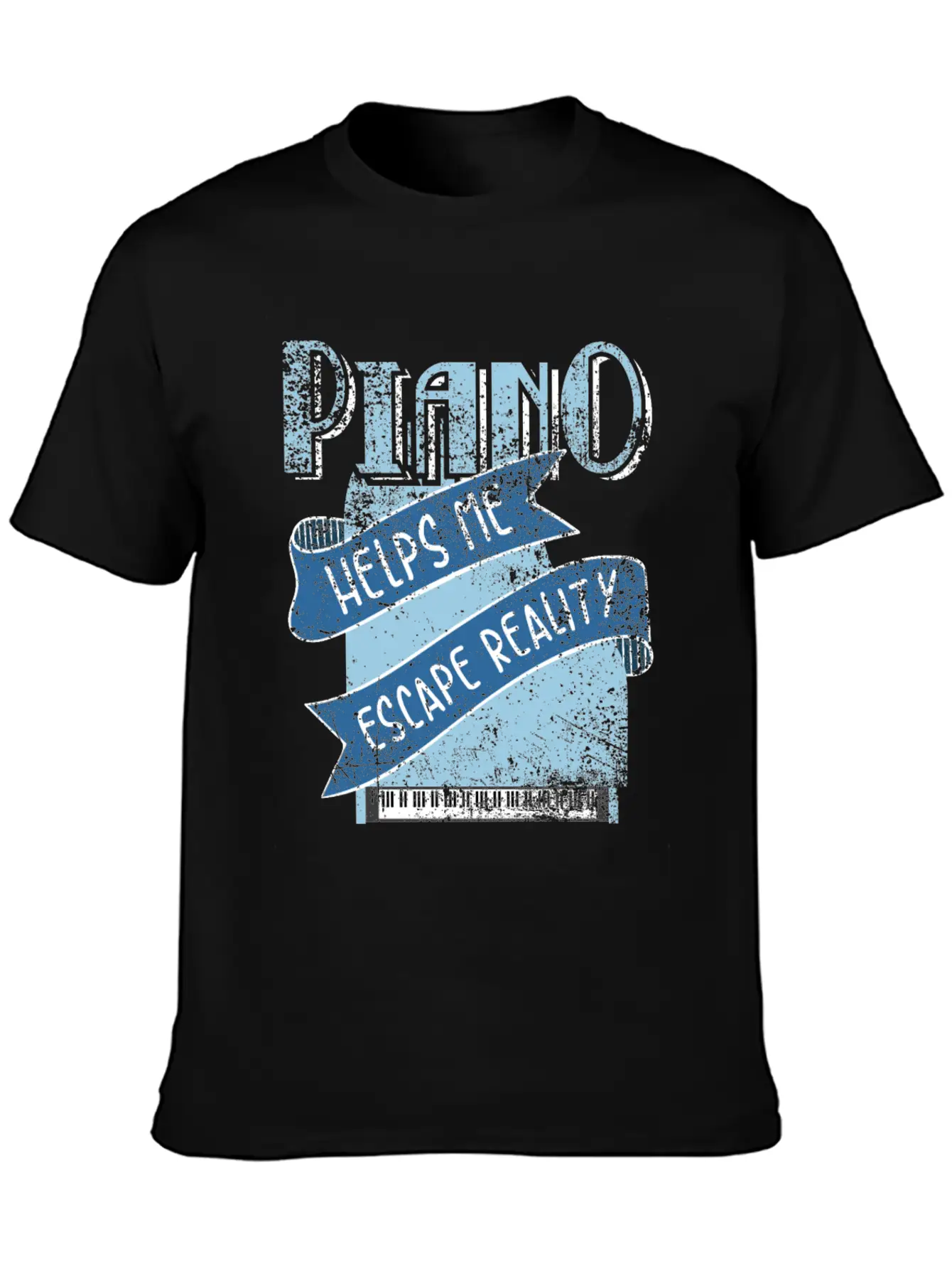 Piano Unisex Short Sleeve Soft Cotton T-Shirt – Casual Everyday Wear