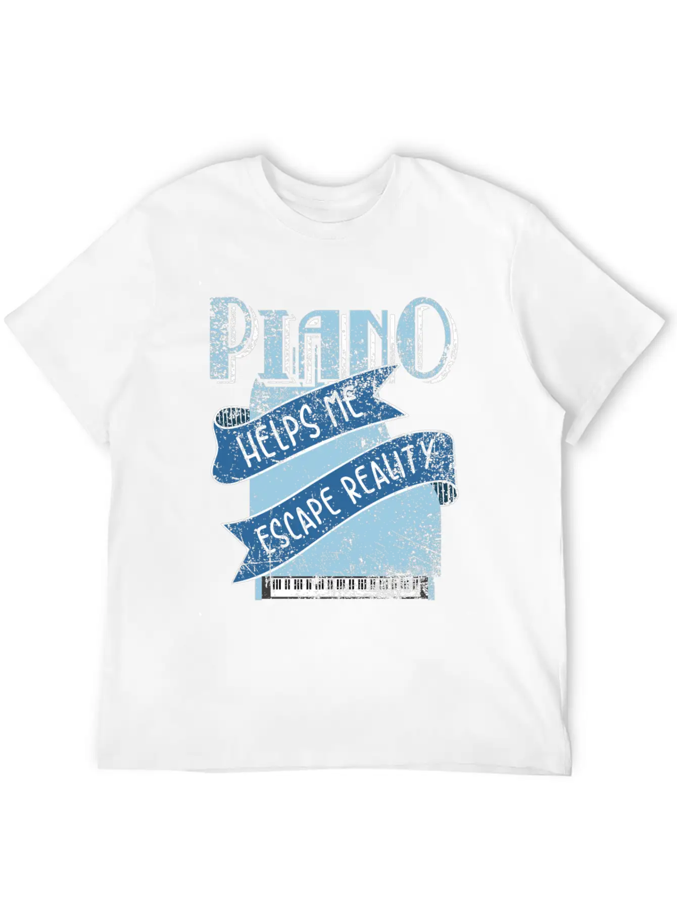 Piano Unisex Short Sleeve Soft Cotton T-Shirt – Casual Everyday Wear