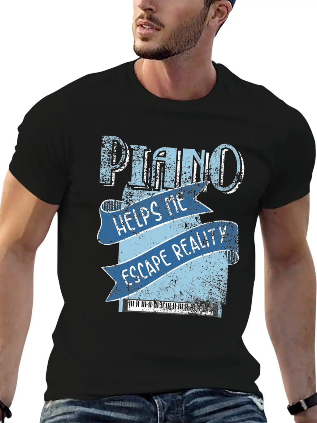 Piano Unisex Short Sleeve Soft Cotton T-Shirt – Casual Everyday Wear