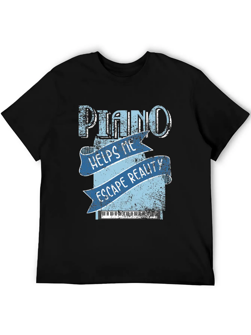 Piano Unisex Short Sleeve Soft Cotton T-Shirt – Casual Everyday Wear