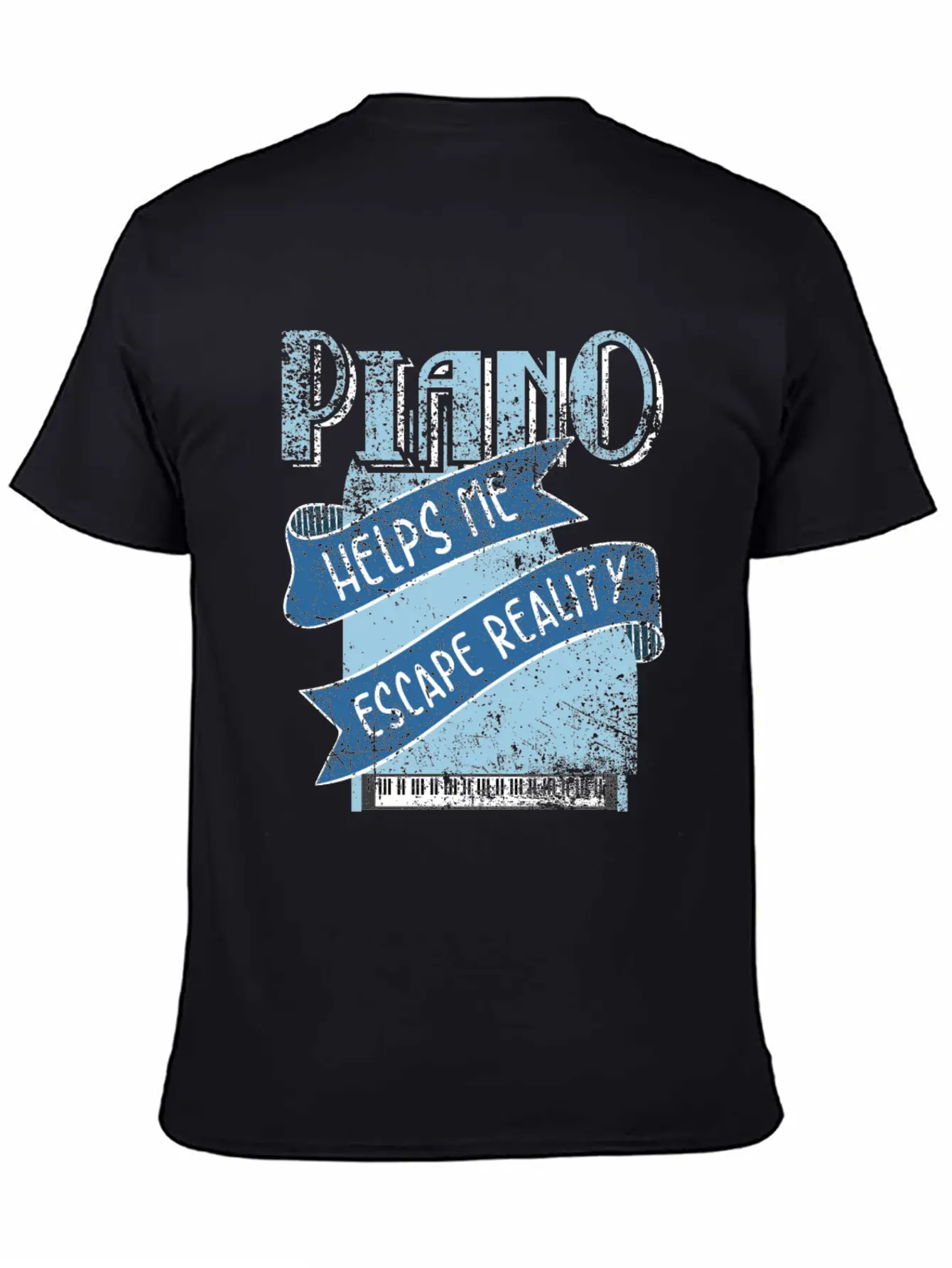 Piano Unisex Short Sleeve Soft Cotton T-Shirt – Casual Everyday Wear