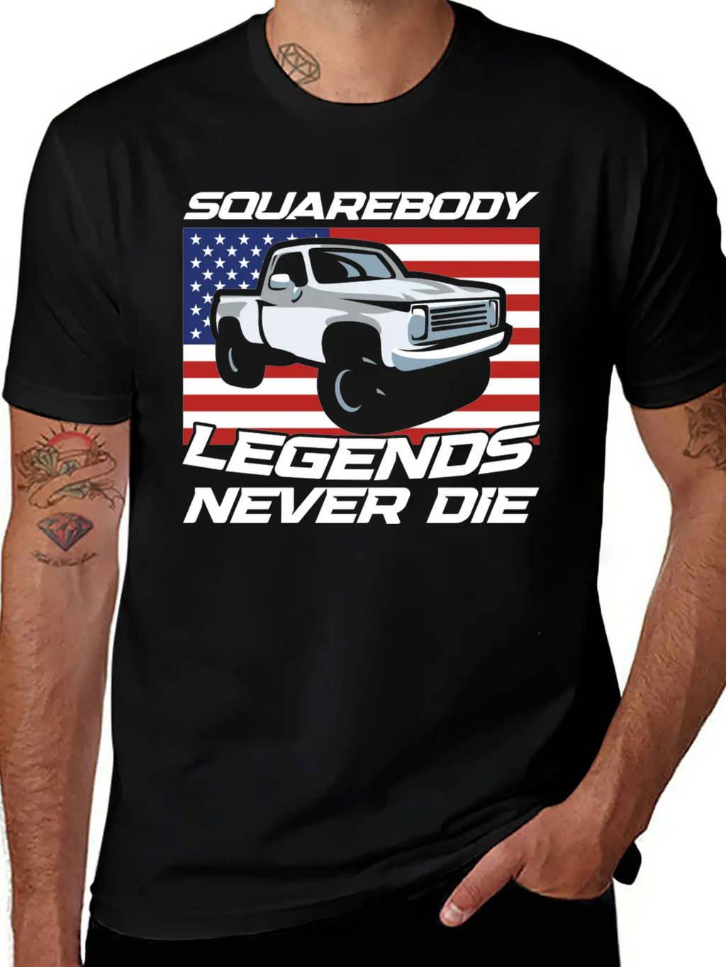 Pick Up Squarebody Truck Pickup Truck 4x4 Essential Cotton Tee For Daily Outfits – Unisex Style