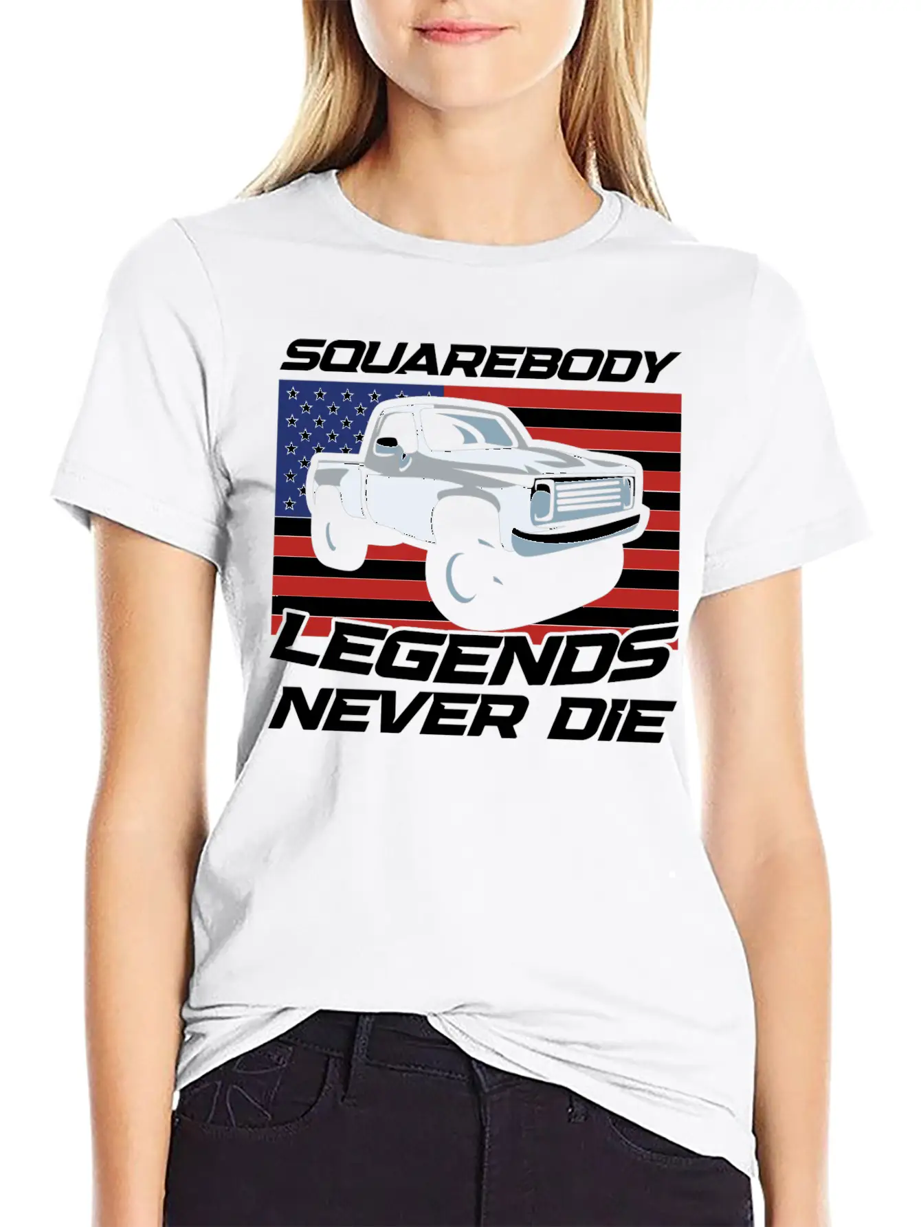 Pick Up Squarebody Truck Pickup Truck 4x4 Essential Cotton Tee For Daily Outfits – Unisex Style