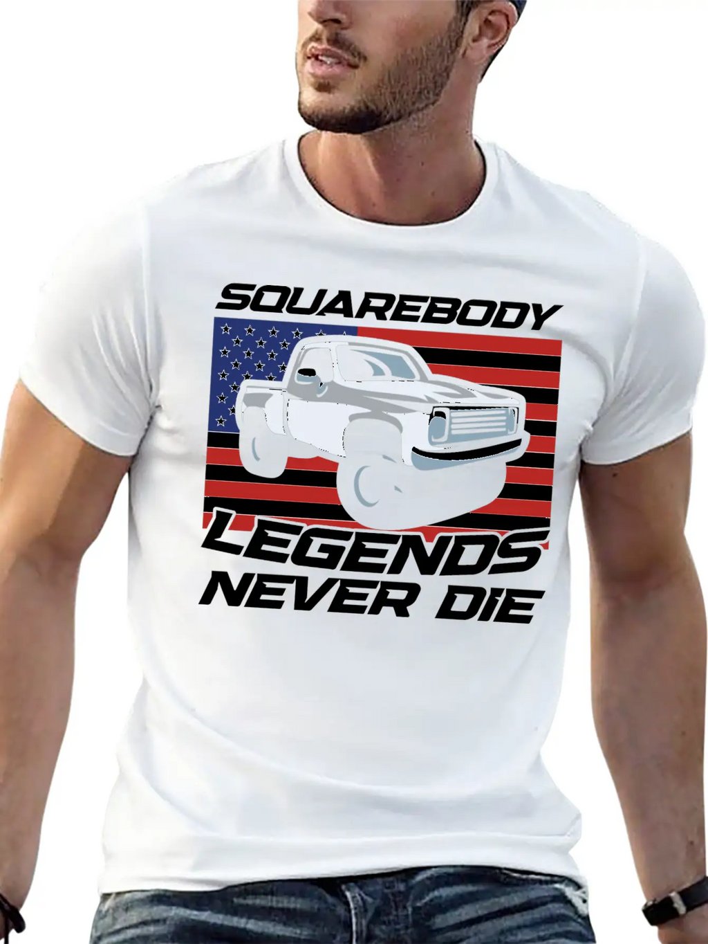 Pick Up Squarebody Truck Pickup Truck 4x4 Essential Cotton Tee For Daily Outfits – Unisex Style