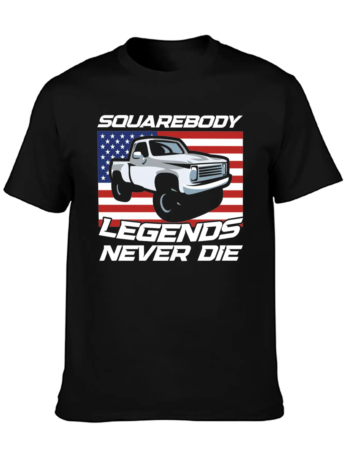 Pick Up Squarebody Truck Pickup Truck 4x4 Essential Cotton Tee For Daily Outfits – Unisex Style