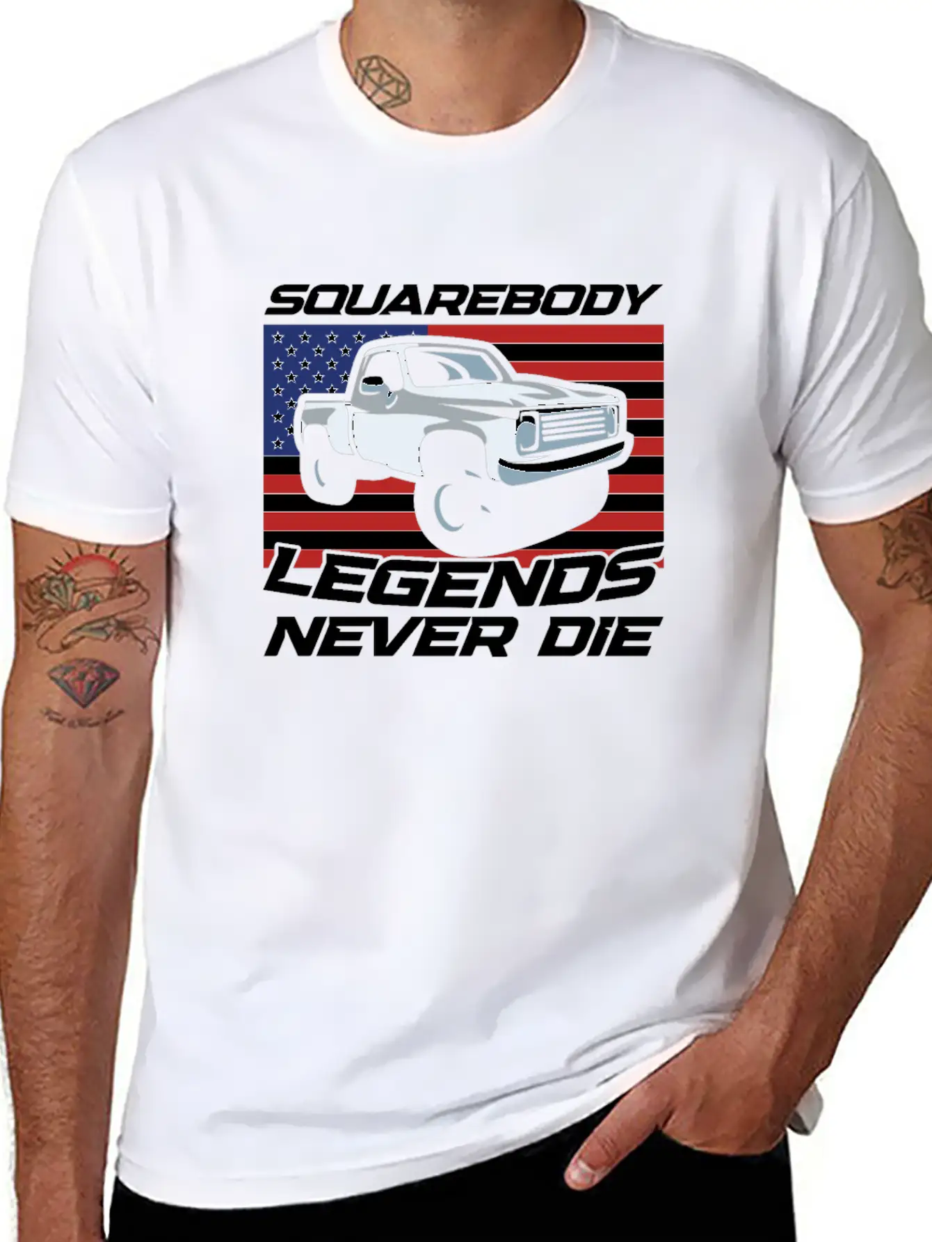 Pick Up Squarebody Truck Pickup Truck 4x4 Stylish Everyday T-Shirt – Unisex Basic Cotton Tee
