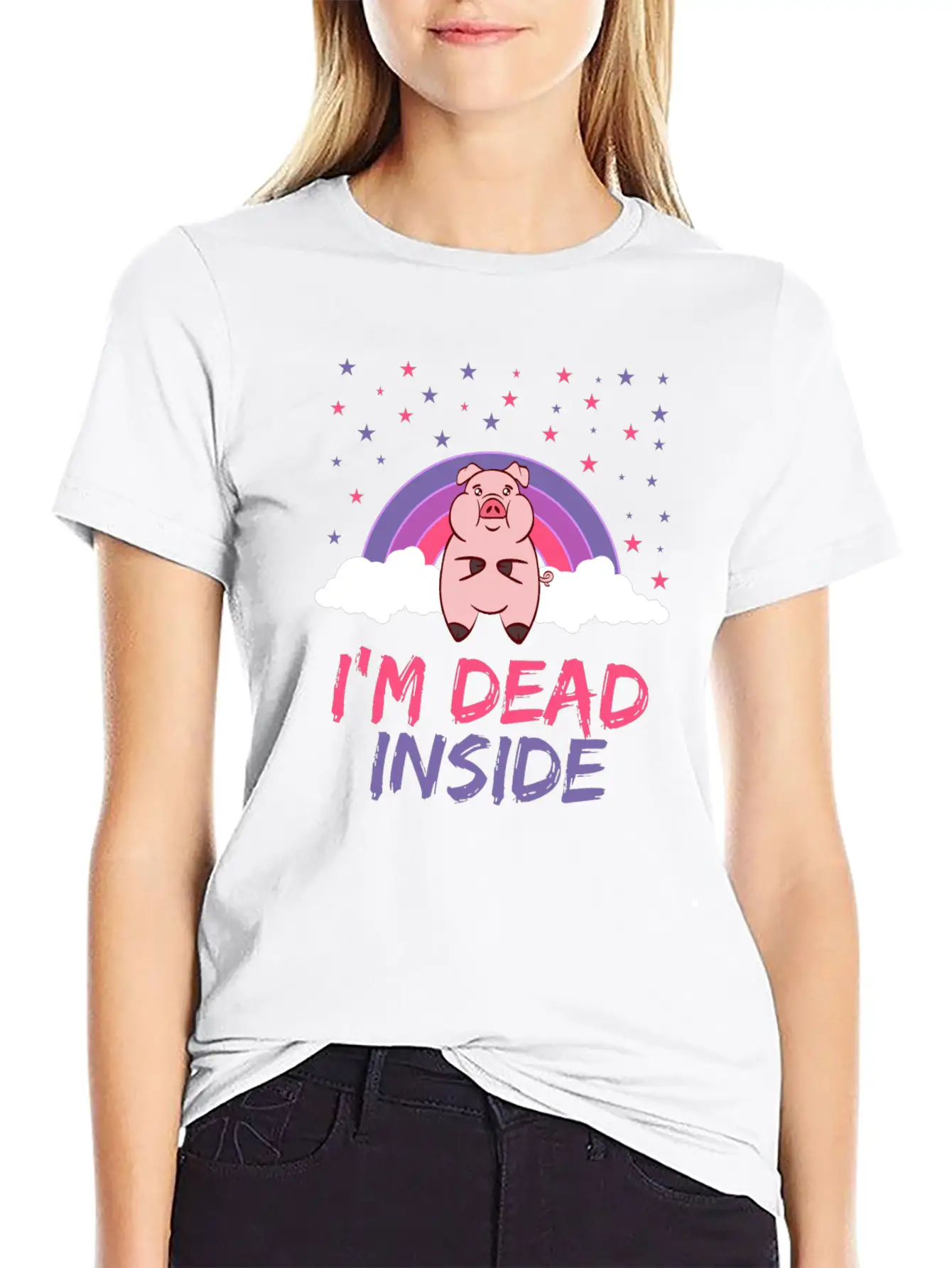 Pig I'm Dead Inside Depression Kills Raise Unisex Casual T-Shirt – Clean Design For Daily Comfort
