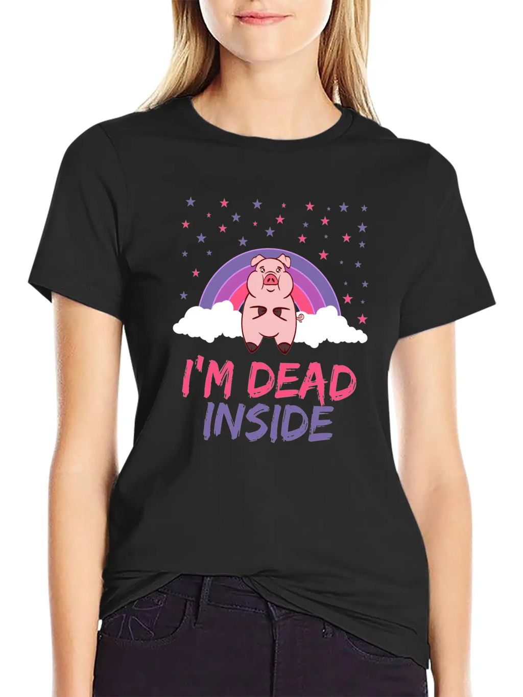 Pig I'm Dead Inside Depression Kills Raise Unisex Casual T-Shirt – Clean Design For Daily Comfort