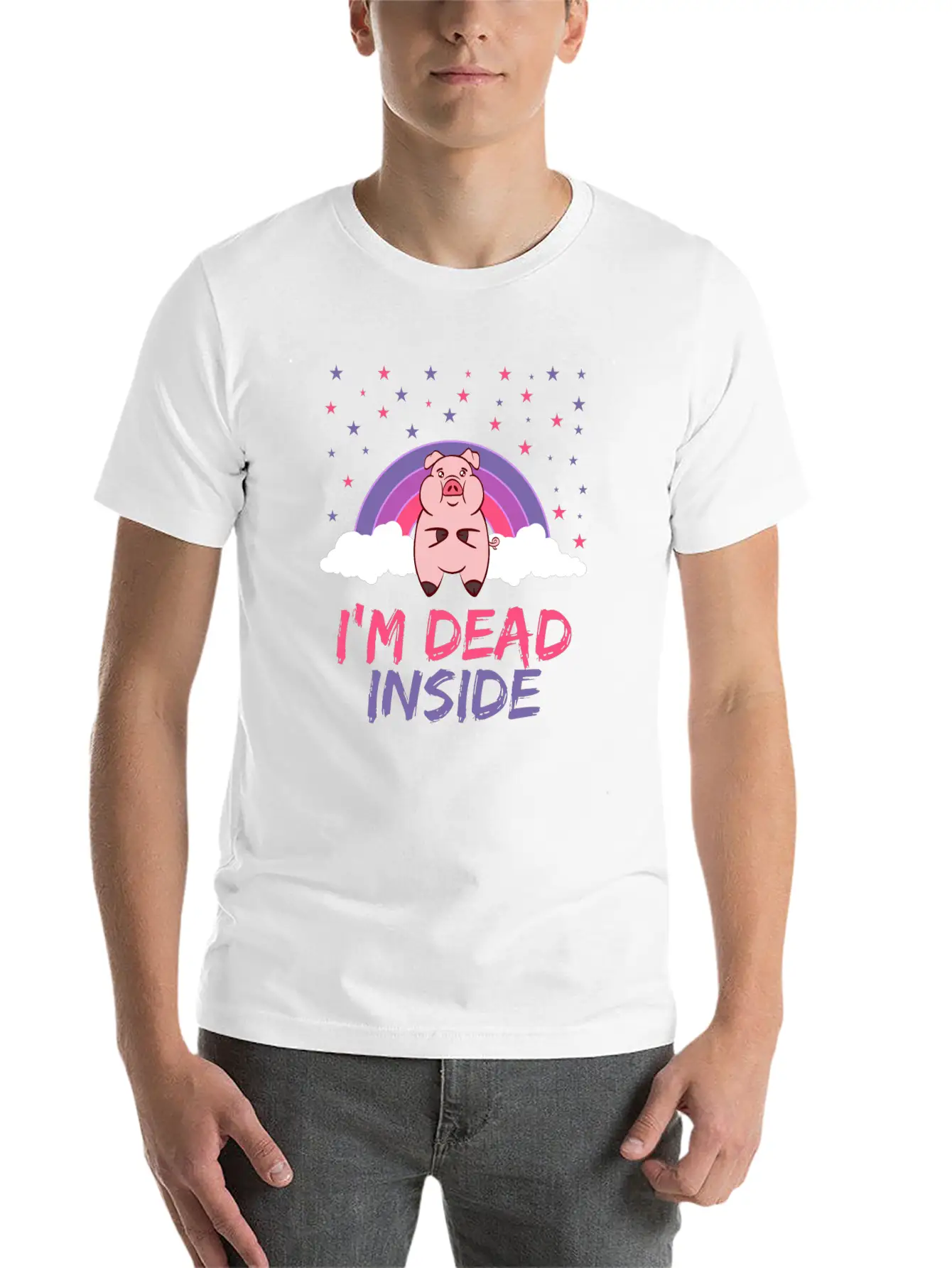 Pig I'm Dead Inside Depression Kills Raise Unisex Casual T-Shirt – Clean Design For Daily Comfort