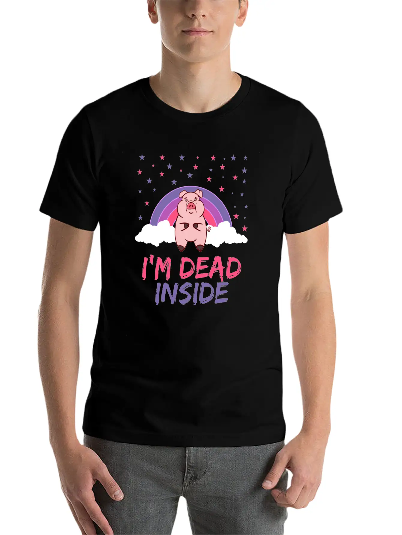Pig I'm Dead Inside Depression Kills Raise Unisex Casual T-Shirt – Clean Design For Daily Comfort