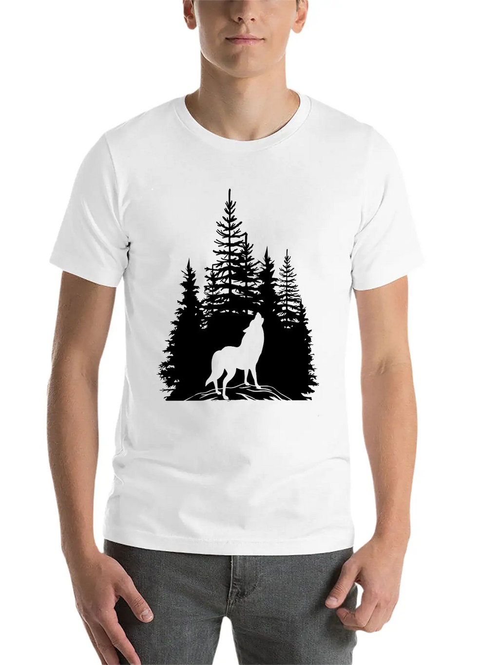 Pine Wolf Breathable Soft Cotton T-Shirt – Timeless Casual Look