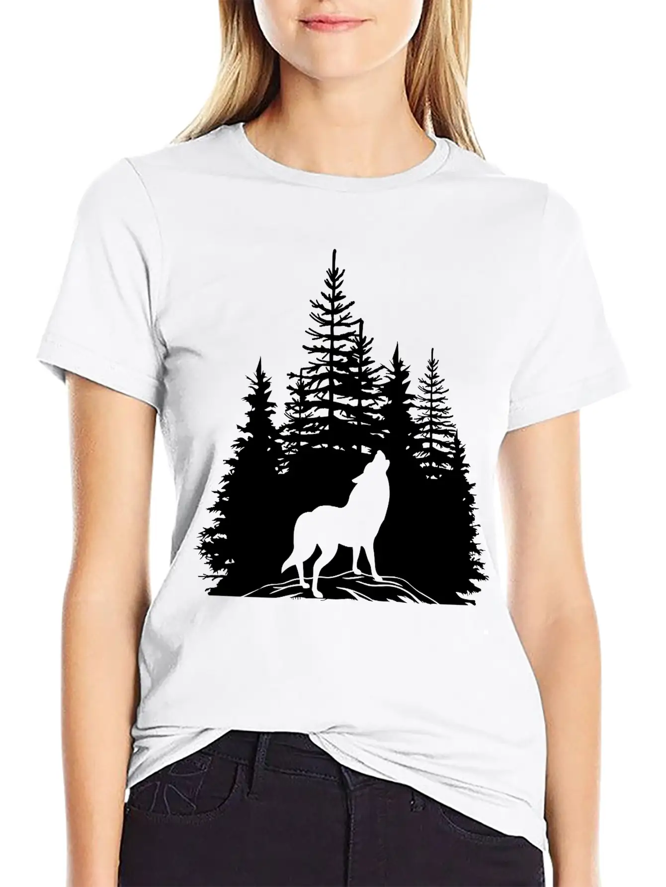 Pine Wolf Breathable Soft Cotton T-Shirt – Timeless Casual Look
